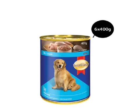 SmartHeart Chicken Adult Dog Cans, Wet Dog Food, 6 Cans x 400 GM at ithinkpets.com 2 (1)