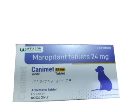 Wellcon Canimet 24 MG Tablet (Maropitant) for Dogs, 10 Tablets at ithinkpets.com 1 (1)