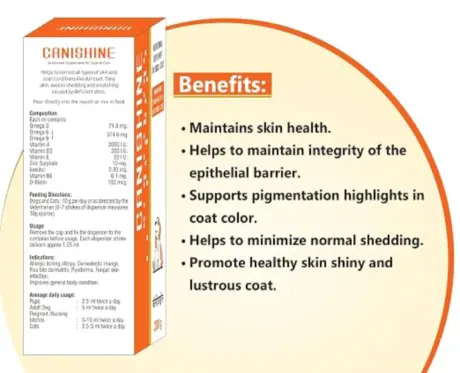 Wellcon Canishine Syrup Skin & Coat Supplement for Dogs and Cats, 200 ML at ithinkpets.com 2