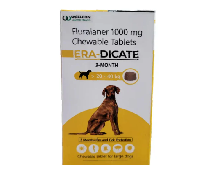 Wellcon Eradicate Fluralaner 1000 MG Tablet for Dogs, 20 to 40KG at ithinkpets.com 1 (1)