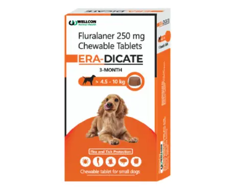 Wellcon Eradicate Fluralaner 250 MG Tablet for Dogs, 4.5 to 10KG at ithinkpets.com 1 (1)