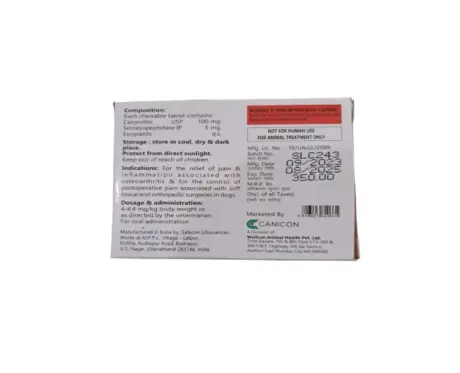Wellcon Relief Pro 100 MG Tablet (Carprofen & Serratiopeptidase) for Dogs, 6 Tablets at ithinkpets.com 2