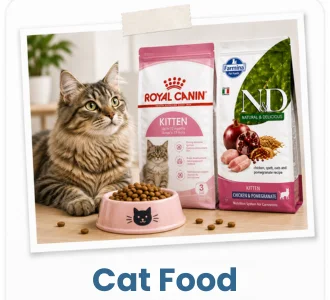 Premium cat food featuring Royal Canin and Farmina N&D for cats